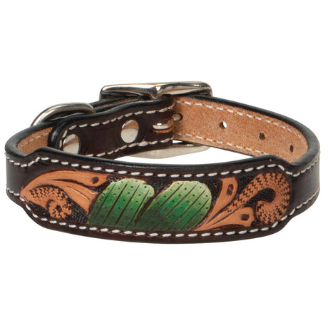 Painted Cactus Leather Dog Collar