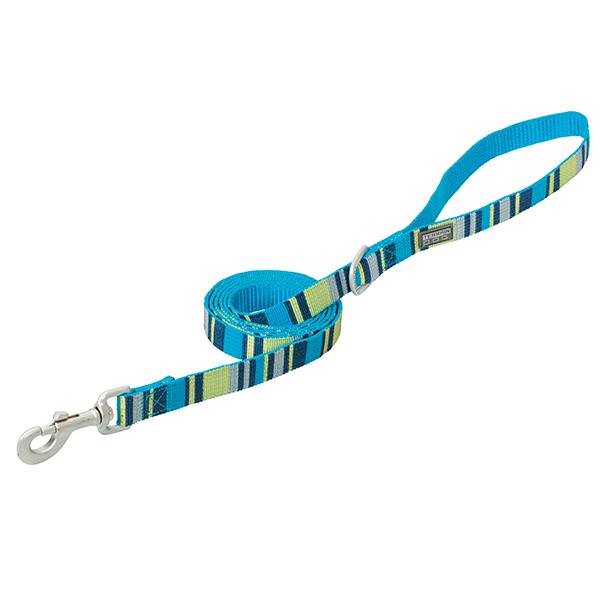 Patterned Dog Leash, Navy/Lime