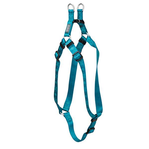 Premium Patterned Harness, Large, Blue Spiral