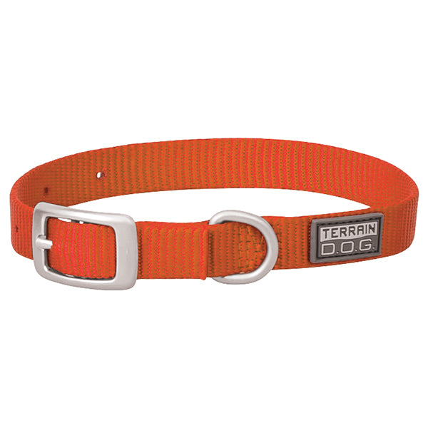 Nylon Single-Ply Dog Collar, Orange, 5/8" x 9"