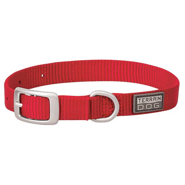 Nylon Single-Ply Dog Collar, Red, 5/8" x 11"