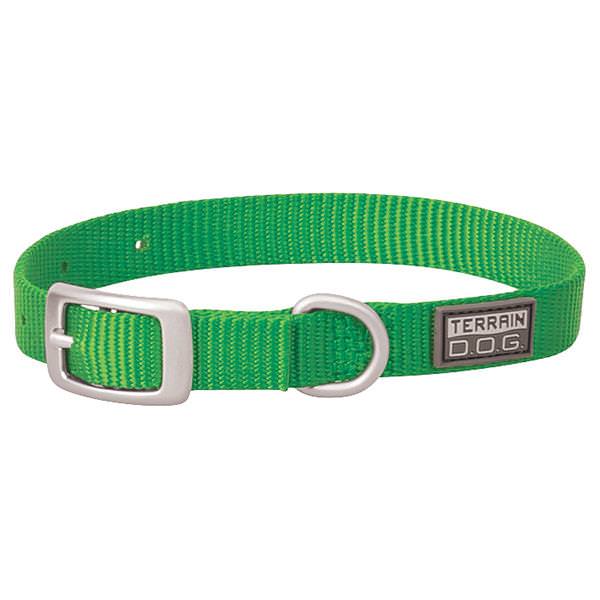 Nylon Single-Ply Dog Collar, Green, 5/8" x 13"