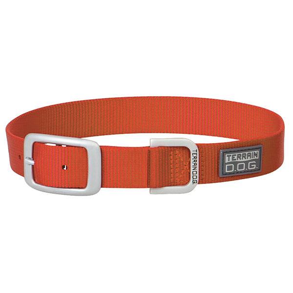 Nylon Single-Ply Dog Collar, Orange, 3/4" x 15"