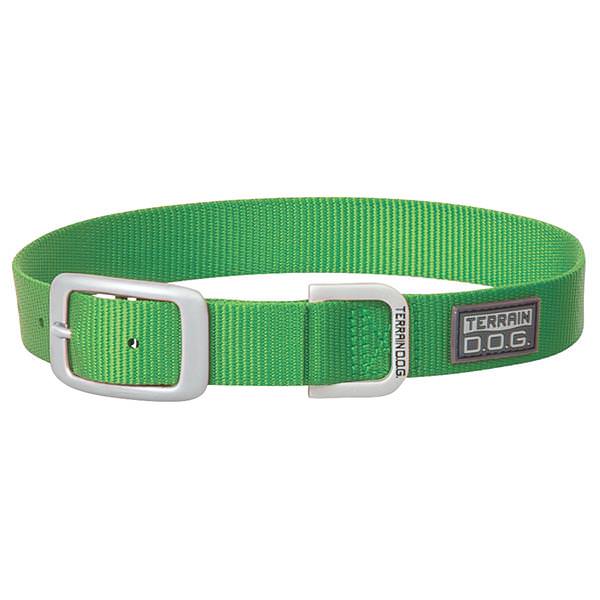 Nylon Single-Ply Dog Collar, Green, 3/4" x 15"