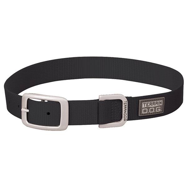 Nylon Single-Ply Dog Collar, Black, 1" x 19"