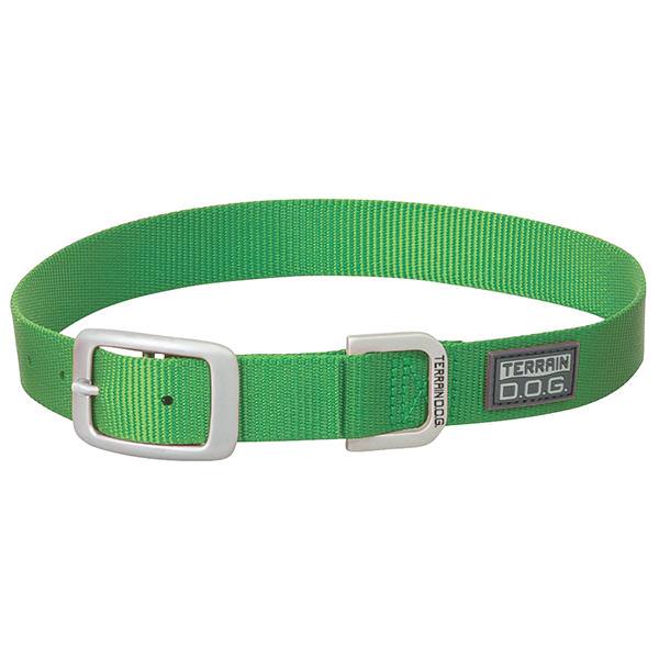 Nylon Single-Ply Dog Collar, Green, 1" x 21"
