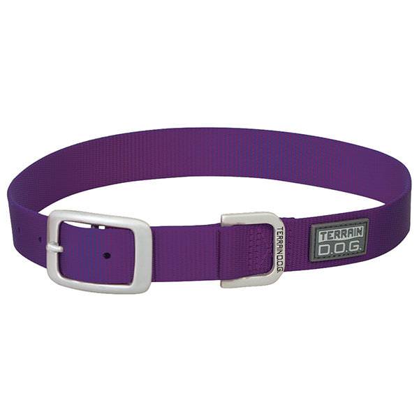 Nylon Single-Ply Dog Collar, Purple, 1" x 21"