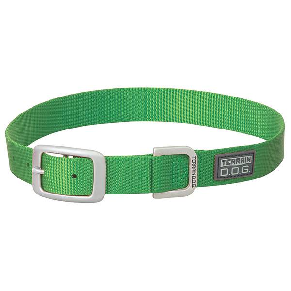 Nylon Single-Ply Dog Collar, Green, 1" x 23"