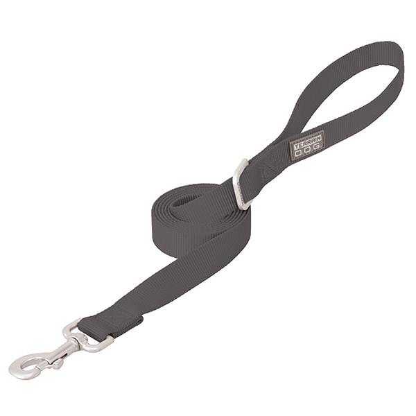 Nylon Single-Ply Dog Leash, 1" x 4', Dark Gray