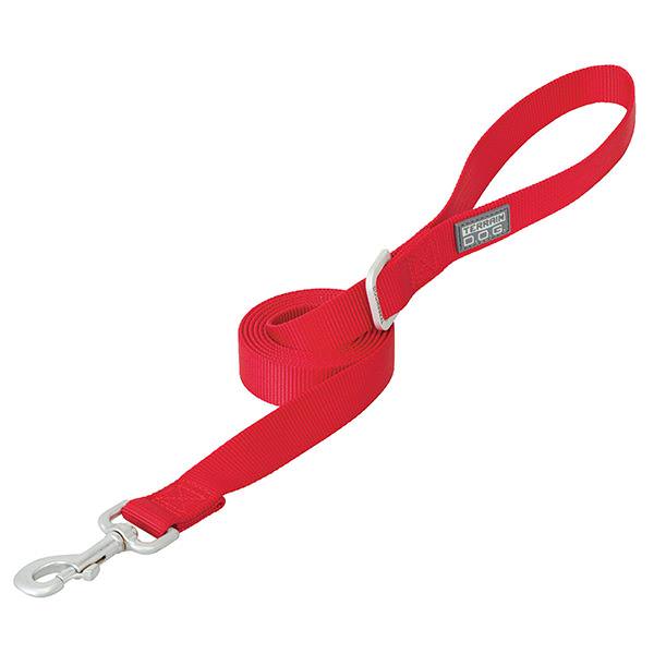 Nylon Single-Ply Dog Leash, 1" x 4', Red