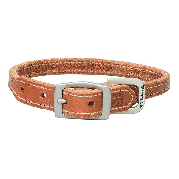 Buttered Harness Leather Hybrid Dog Collar, 3/4" x 17"