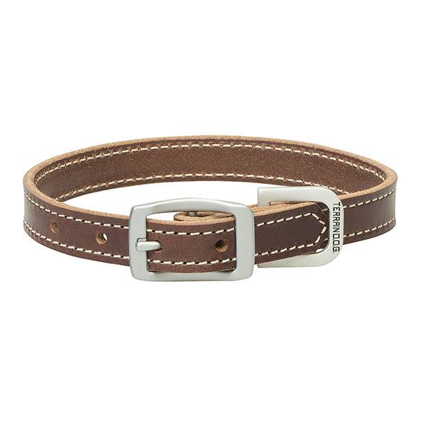 Bridle Leather Dog Collar, Brown, 3/4" x 13"