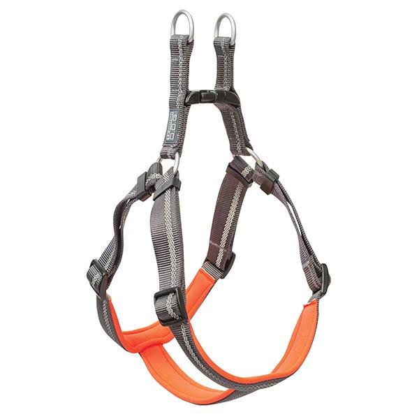 Reflective Dog Harness, Small, Dark Gray/Orange