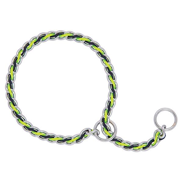 Laced Chain Slip Collar, 3.9 mm x 24", Lime/Navy