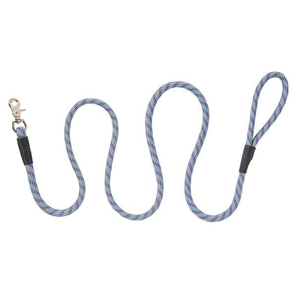 Rope Leash, 1/2 " x 4', Gray/Purple/Teal