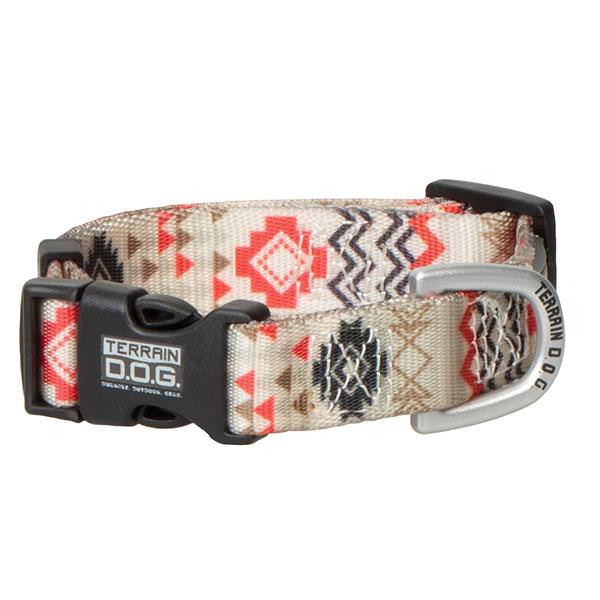 Premium Patterned Snap-N-Go Adjustable Dog Collar, Crimson Aztec