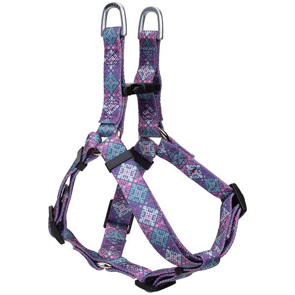 Premium Patterned Dog Harness, Purple Geo