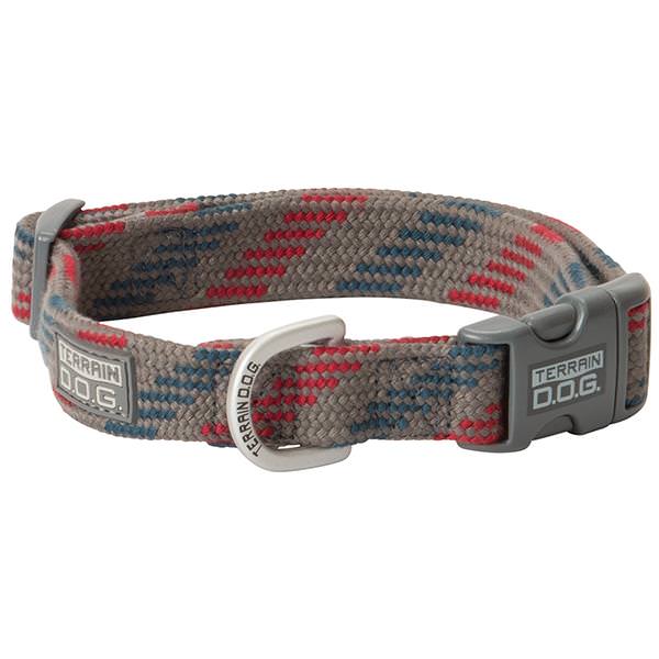 Bamboo Adjustable Snap-N-Go Collar, Red/Blue/Gray