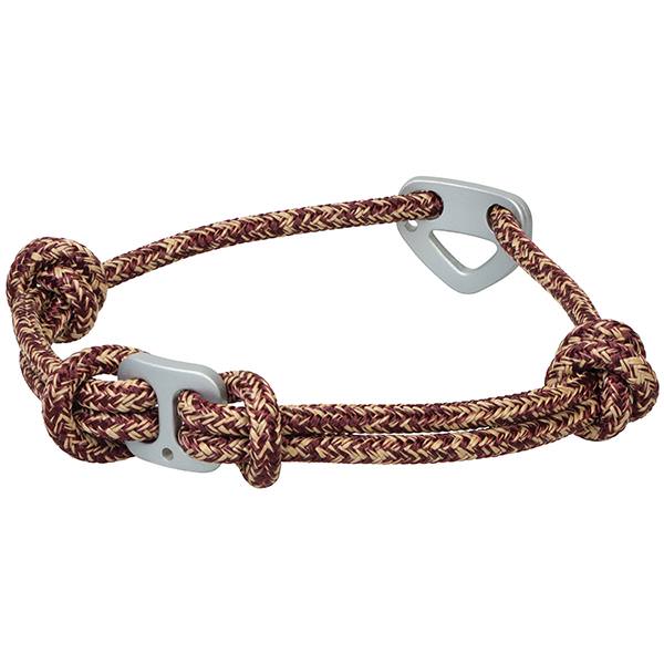 Adjustable Rope Collar, Burgundy/Tan