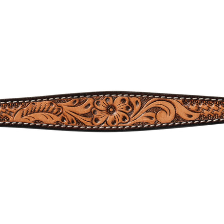 Floral Tooled Leather Dog Collar