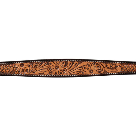 Floral Tooled Leather Dog Collar
