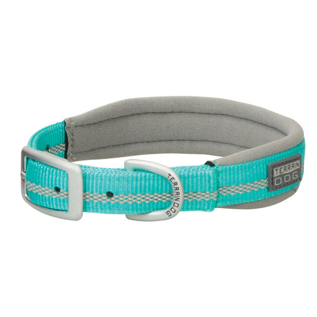 Mint reflective neoprene lined dog collar