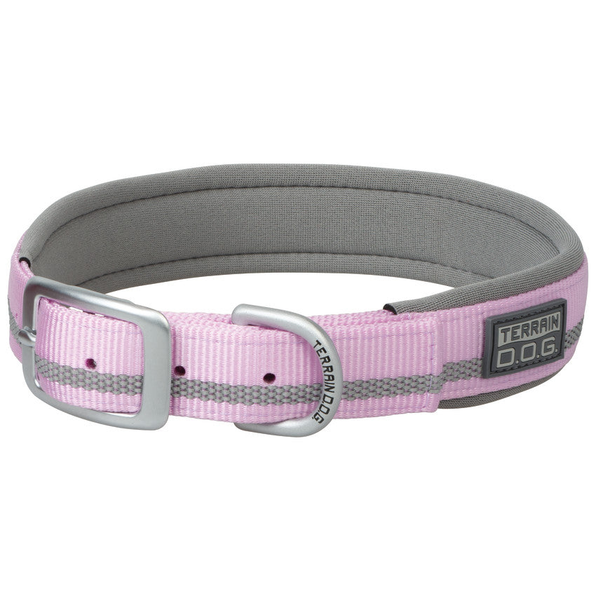 Lavender reflective neoprene lined dog collar