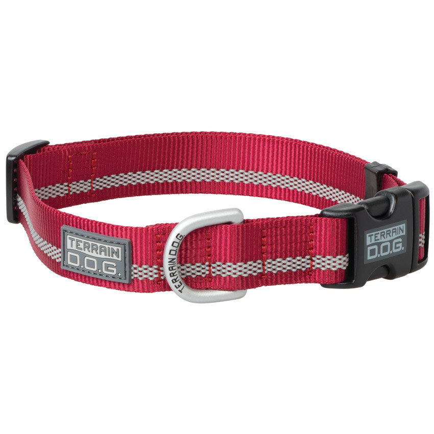 Reflective Snap-N-Go Adjustable Nylon Dog Collar, Large, Claret