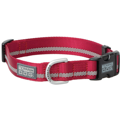 Reflective Snap-N-Go Adjustable Nylon Dog Collar, Large, Claret