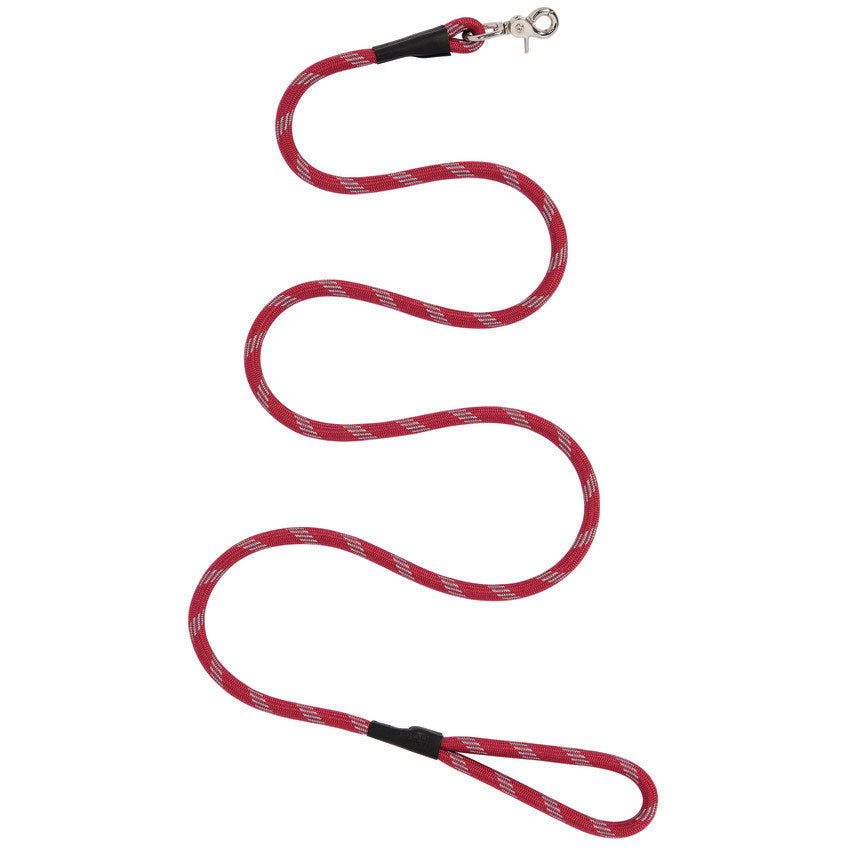 Rope Leash, 1/2" x 6', Claret/Dark Gray