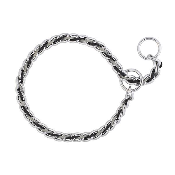 Laced Chain Slip Collar, Gray/Black, 3.5 mm x 20"