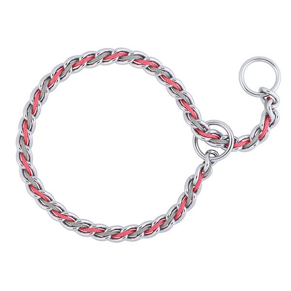 Laced Chain Slip Collar, Pink/Gray, 3.5 mm x 20"