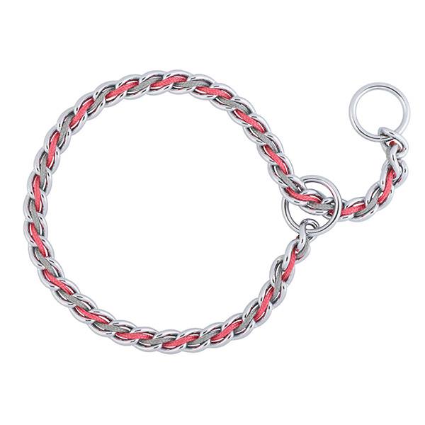 Laced Chain Slip Collar, Pink/Gray, 3.9 mm x 24"