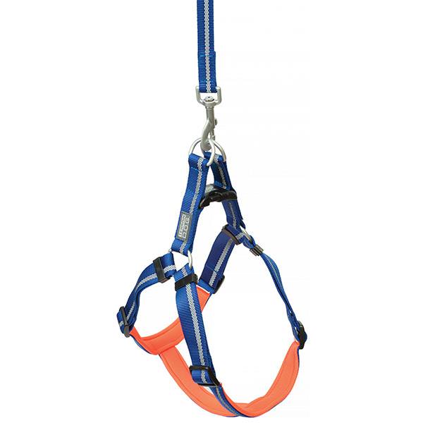 Reflective Neoprene Lined Dog Harness, Small, Dark Blue