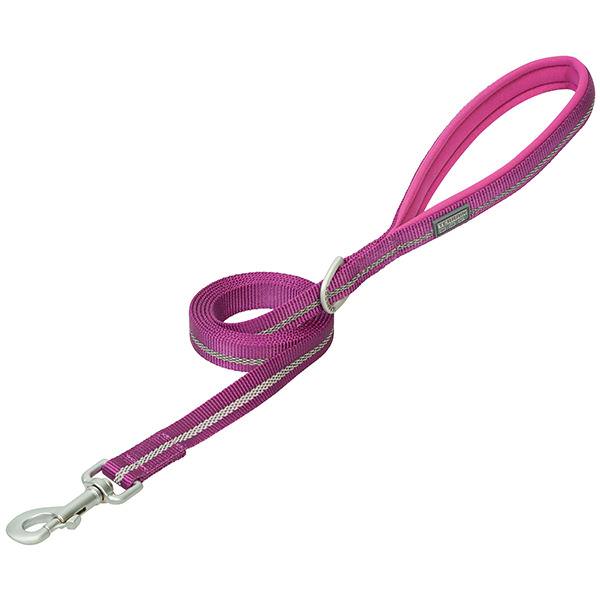 Reflective Neoprene Lined Dog Leash, Purple, 1" x 6'