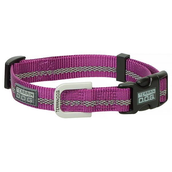 Reflective Snap-N-Go Adjustable Dog Collar, Medium, Purple