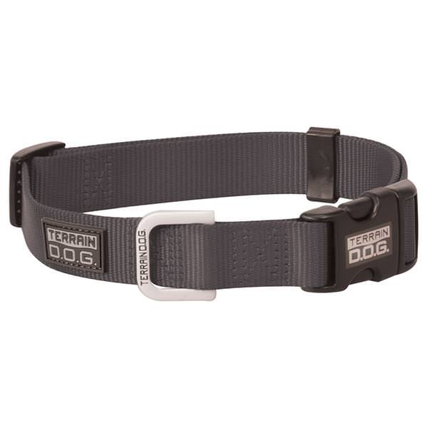Nylon Adjustable Snap-N-Go Dog Collar, Medium, Dark Gray