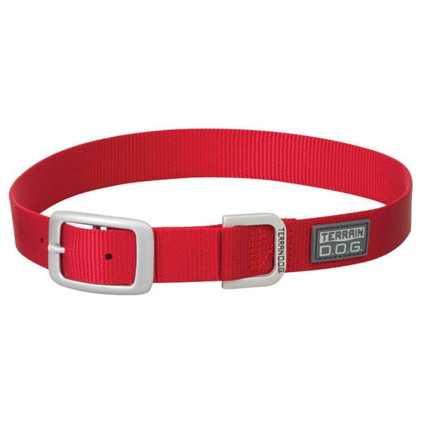 Nylon Single-Ply Dog Collar, Red, 1" x 19"