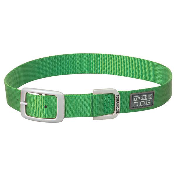 Nylon Single-Ply Dog Collar, Green, 1" x 19"