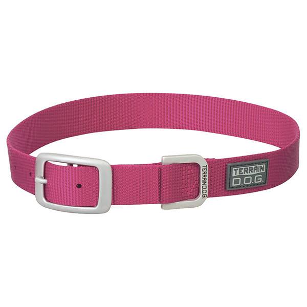 Nylon Single-Ply Dog Collar, Pink, 1" x 19"