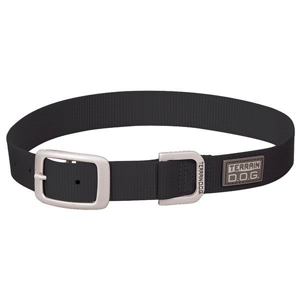 Nylon Single-Ply Dog Collar, Black, 1" x 21"