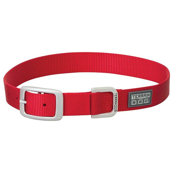 Nylon Single-Ply Dog Collar, Red, 1" x 23"