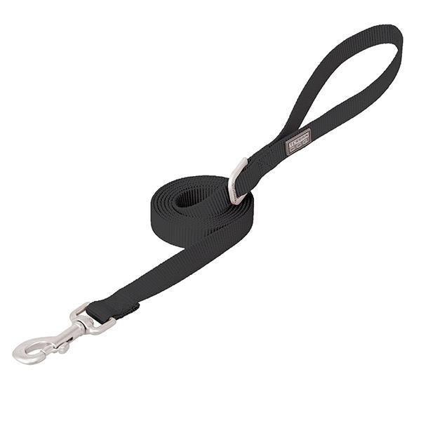 Nylon Single-Ply Dog Leash, 5/8" x 6', Black