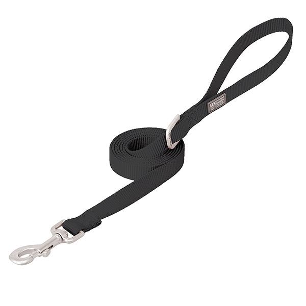 Nylon Single-Ply Dog Leash, 3/4" x 6', Black