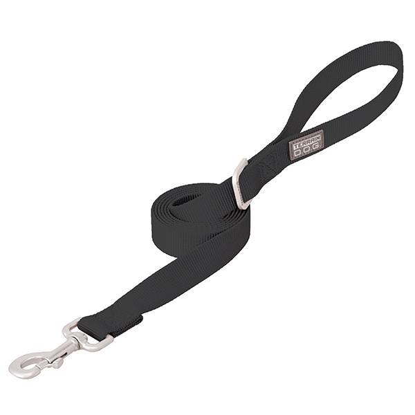 Nylon Single-Ply Dog Leash, 1" x 6', Black