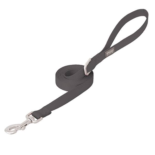 Nylon Single-Ply Dog Leash, 3/4" x 4', Dark Gray