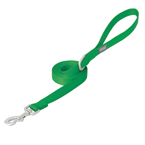 Nylon Single-Ply Dog Leash, 5/8" x 6', Green