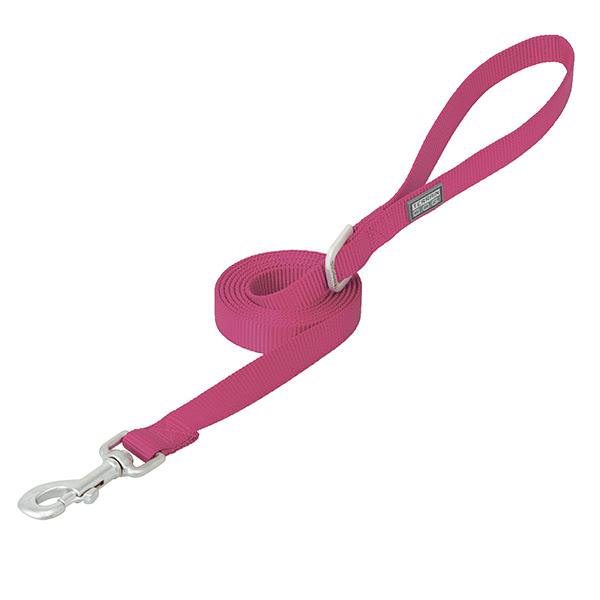 Nylon Single-Ply Dog Leash, 3/4" x 6', Pink