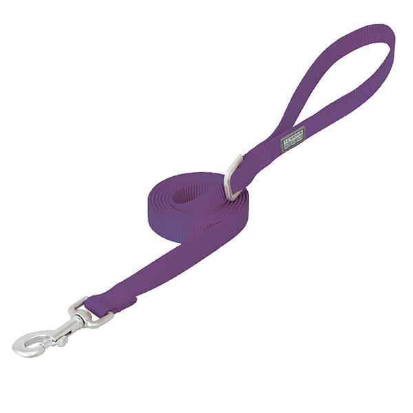 Nylon Single-Ply Dog Leash, 3/4" x 4', Purple