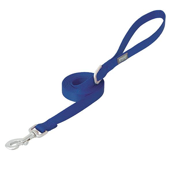 Nylon Single-Ply Dog Leash, 3/4" x 6', Dark Blue